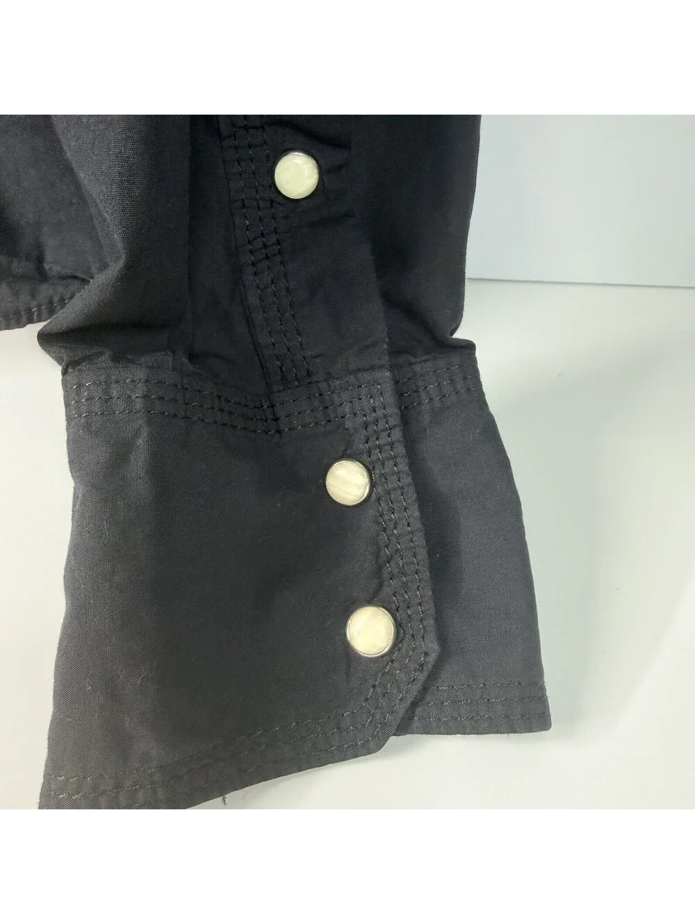 True Religion Men’s XXXL Black Poplin Woven Pearl Snap Western Shirt 3XL Y2K Era